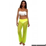 Women's Crochet Pants w Waist Band Swimwear Beach Cover Up Made in USA Neon Yellow B01FYBM78C